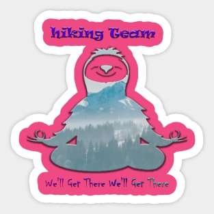 sloth hiking team Sticker